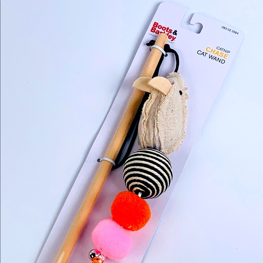 Boots & Barkley Chase Wand Cat Toy Kitty Kitten Play Catnip